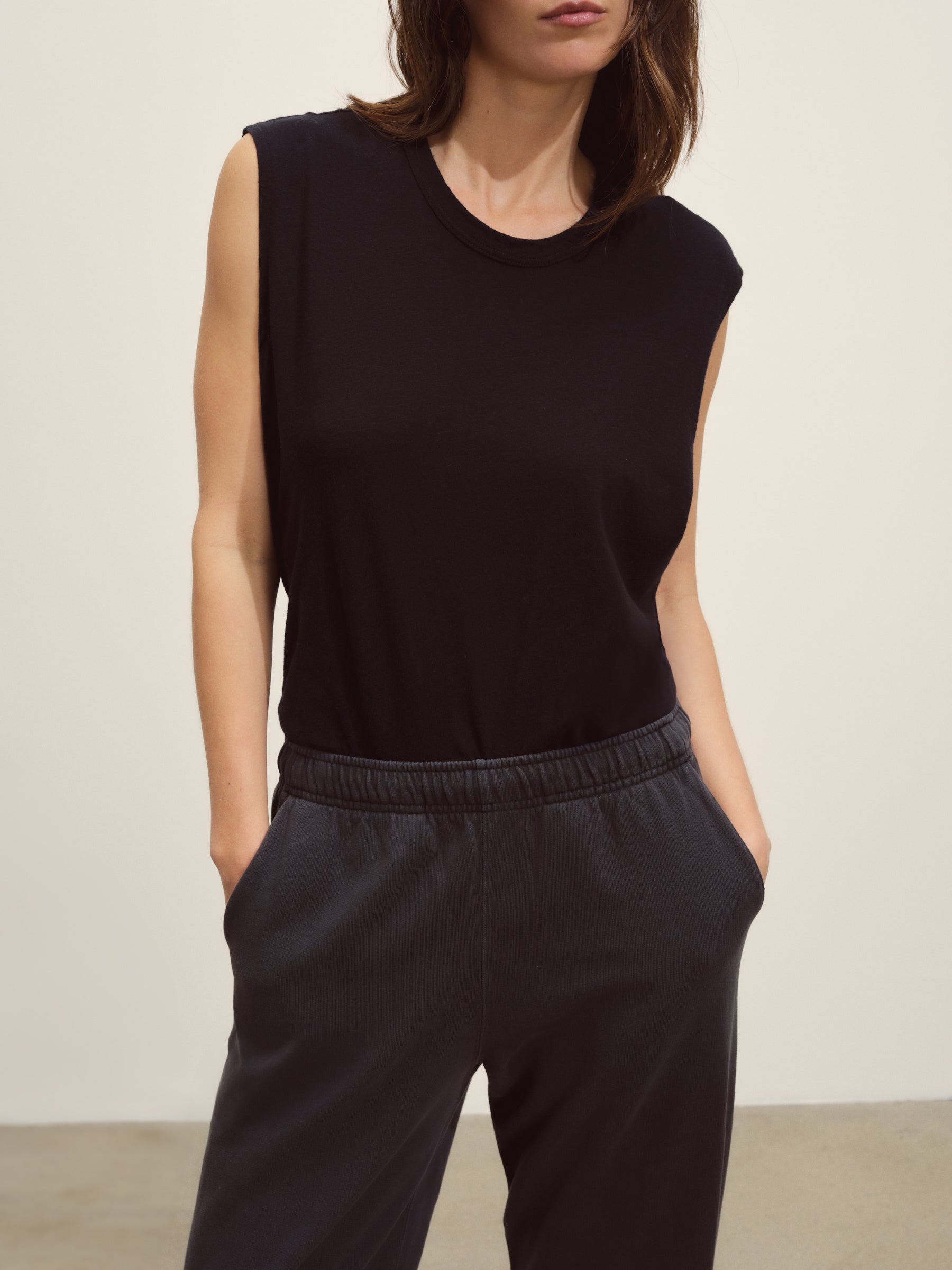 Soft Black Venice Wash Vintage Interloop Sweatpant - Image 5