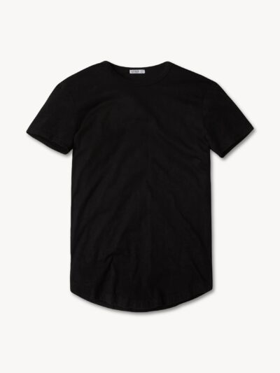 Black Pima Curved Hem Tee