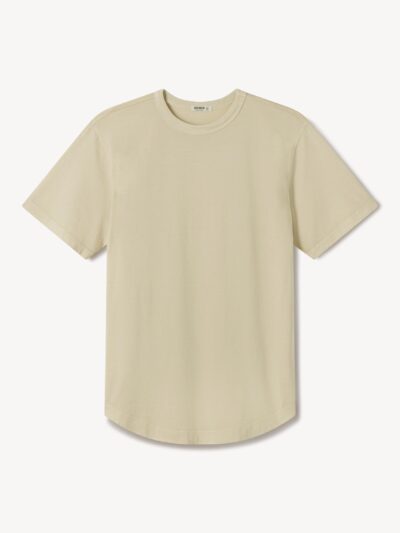 Pale Sand Pima Curved Hem Tee