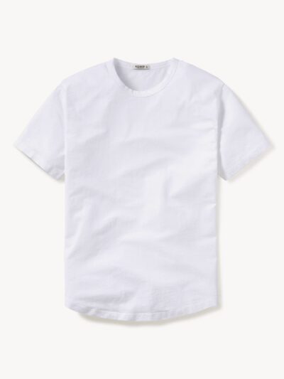 White Pima Curved Hem Tee