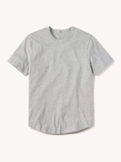 Heather Grey Pima Curved Hem Tee