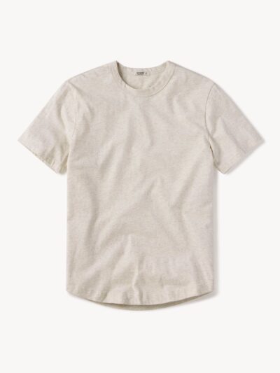 Heather Oat Pima Curved Hem Tee