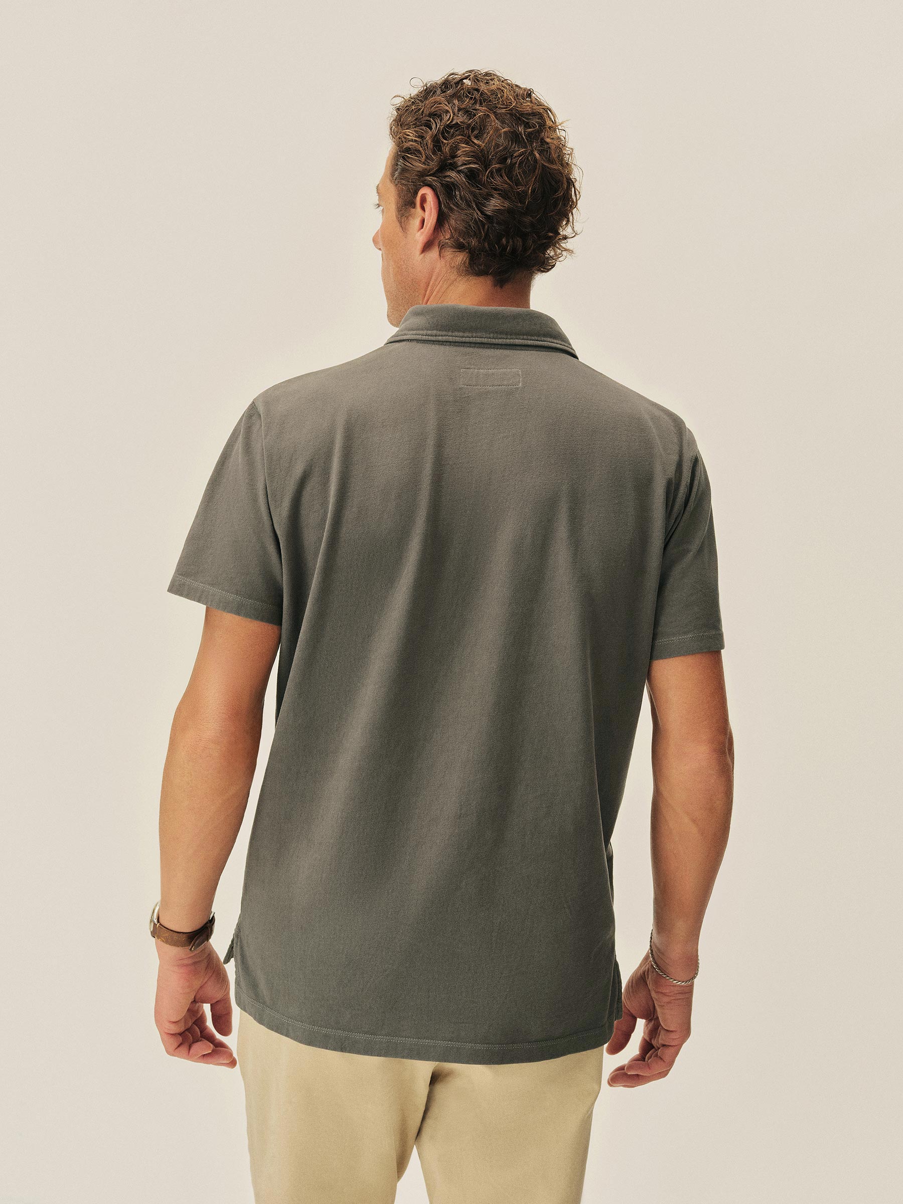 Vintage Black Sueded Cotton Polo - Image 5