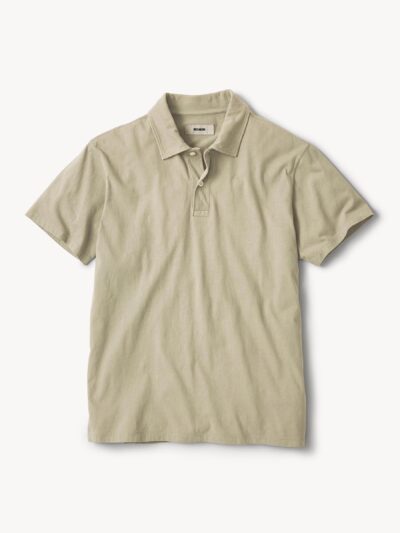 Warm Taupe Sueded Cotton Polo