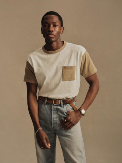 Field Green / Heather Oat Field-Spec 90S Boxy Pocket Tee