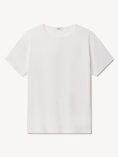 White Japanese De-Luxe Cotton Linen Knit Tee