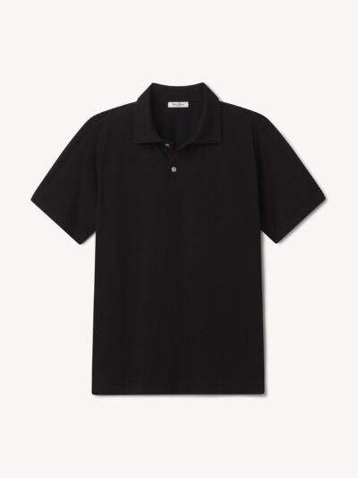 Black Japanese Cool Cashmere Knit Polo