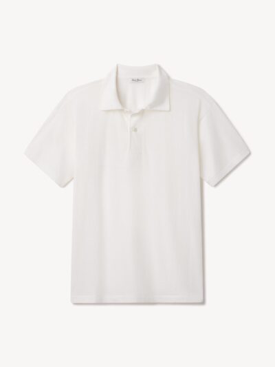 White Japanese Cool Cashmere Knit Polo