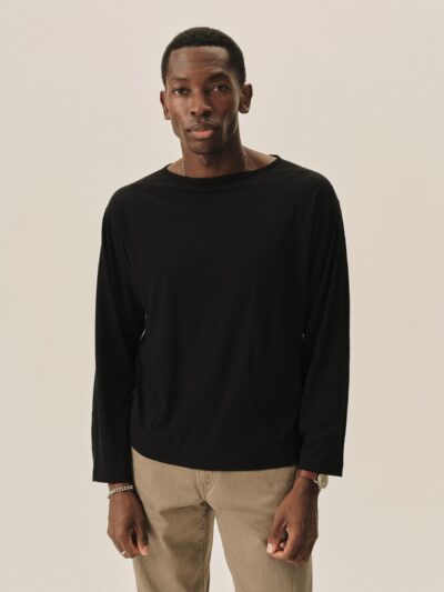 Black Japanese Cool Cashmere L/S Mariner Tee
