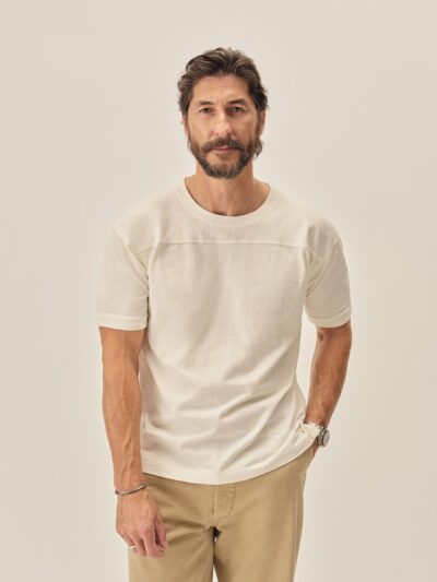 White Welterweight Football Tee