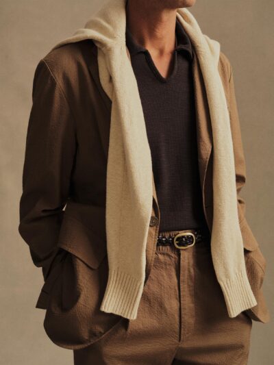 Walnut Pinstripe Lightweight Seersucker Carry-On Jacket