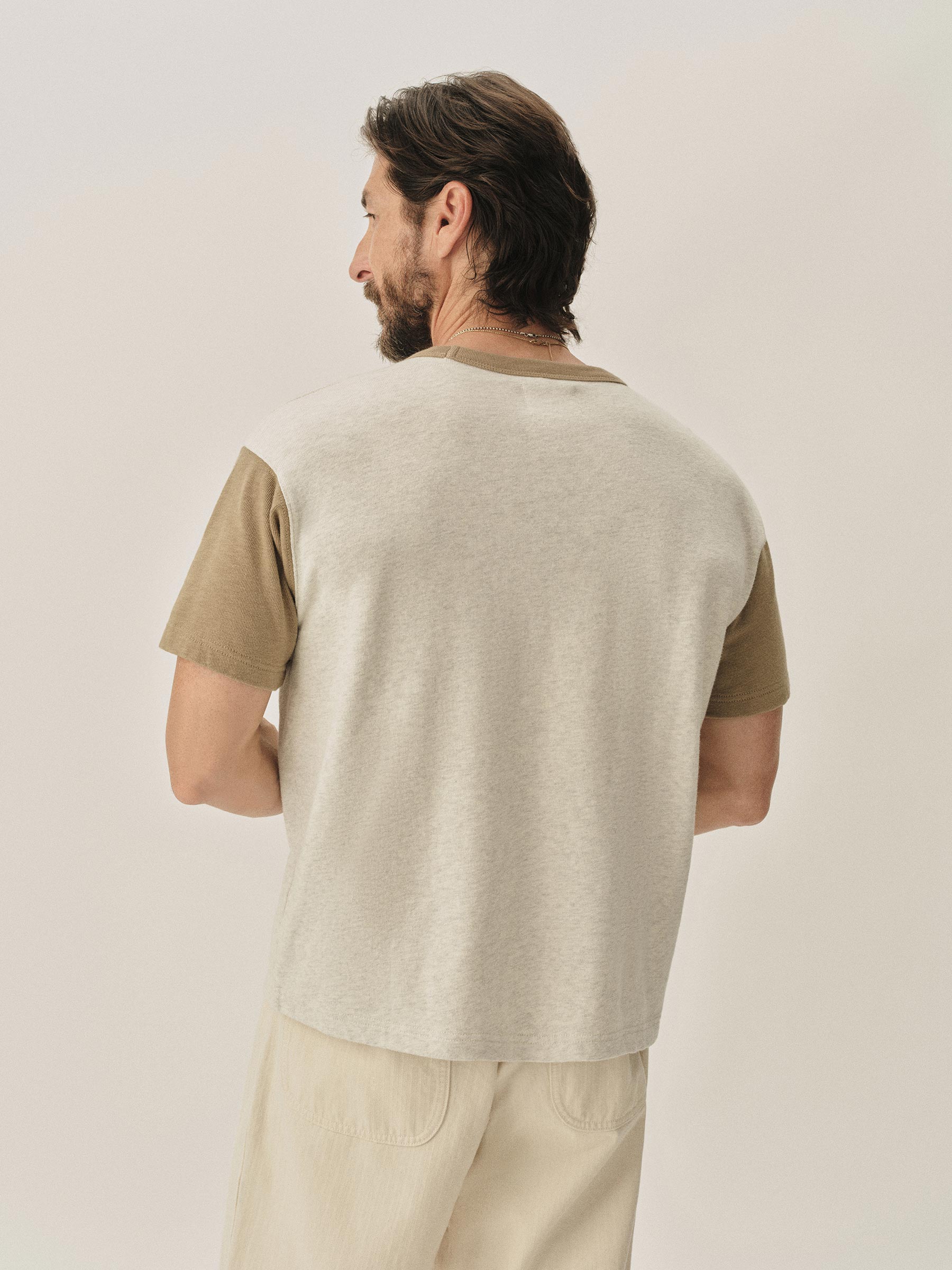 Field Green / Heather Oat Field-Spec 90S Boxy Pocket Tee - Image 5