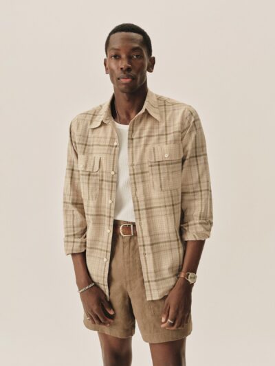 Trail Plaid Breeze Cotton Linen Ls Shirt