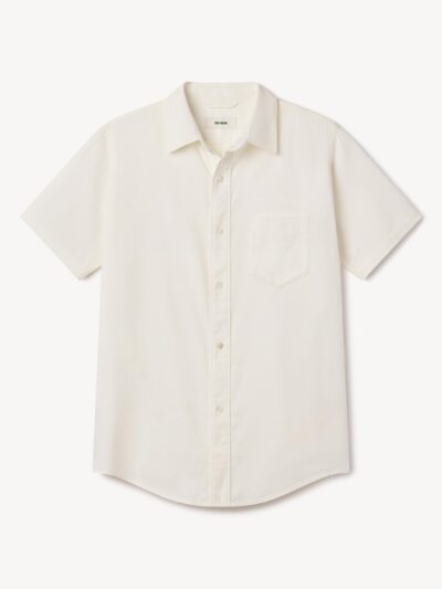 Natural Draped Twill S/S One Pocket Shirt