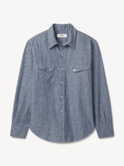Light Blue End on End Linen/Cotton Pacific Drifter Western Shirt