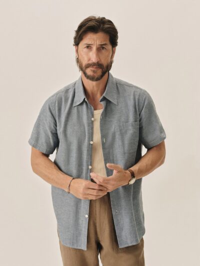 Worn Chambray Eoe Breeze Cotton Linen S/S Shirt