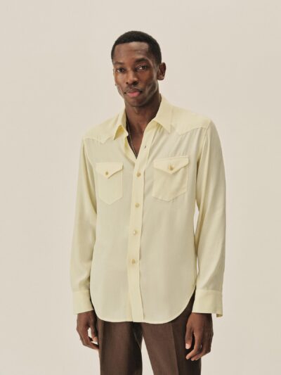 Vintage Yellow Sunset Rayon Western Shirt