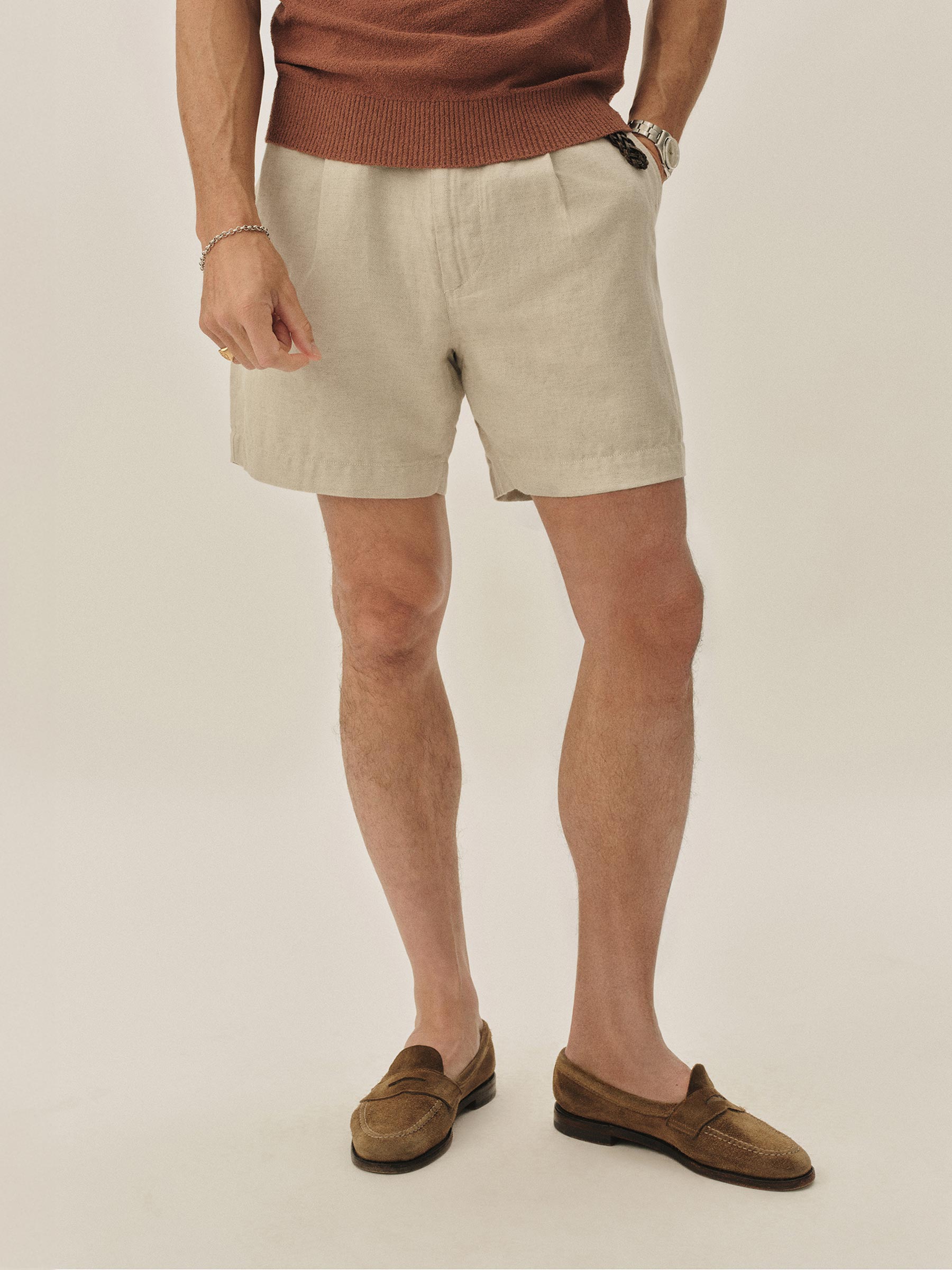 Seeded Natural HBT Capitola Linen Carry-On Larsen Short - Image 2