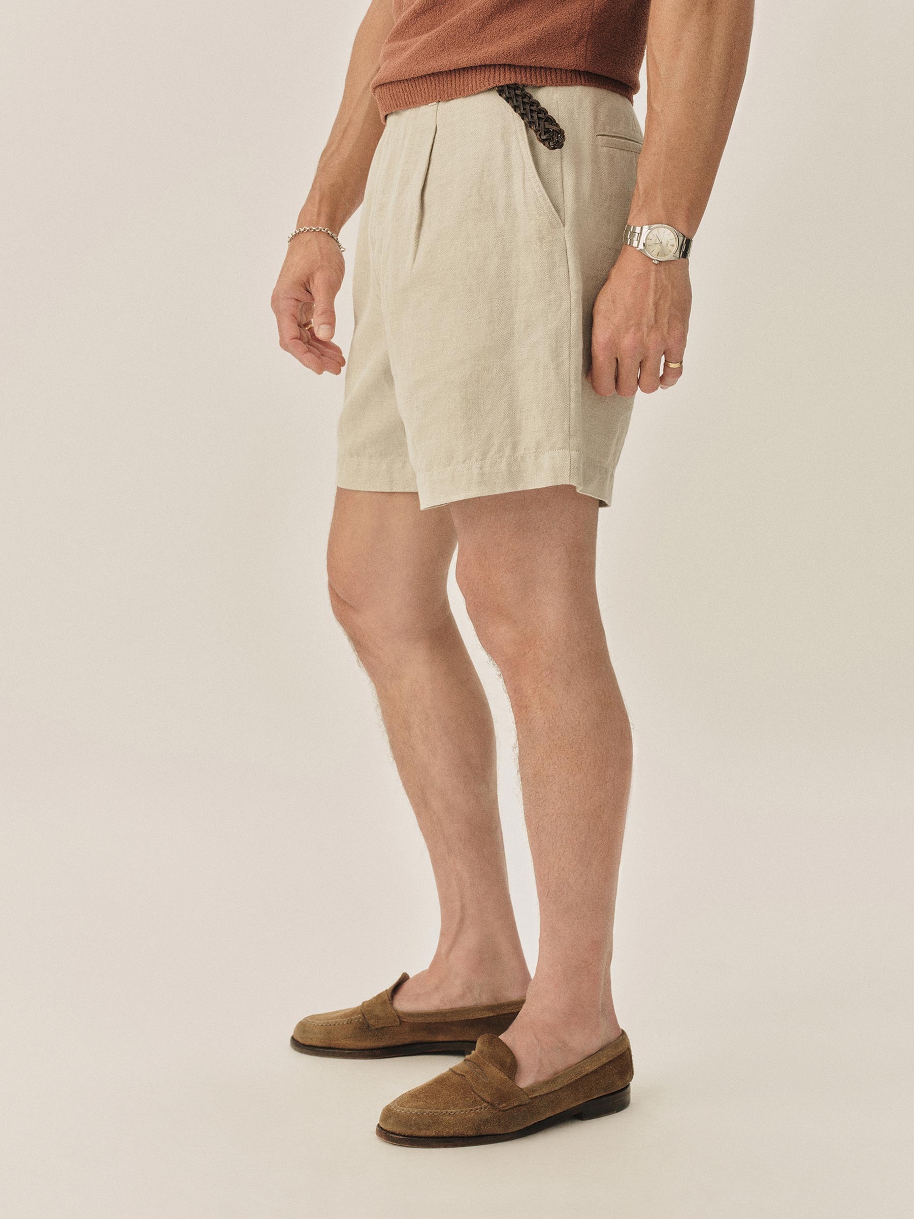 Seeded Natural HBT Capitola Linen Carry-On Larsen Short - Image 3