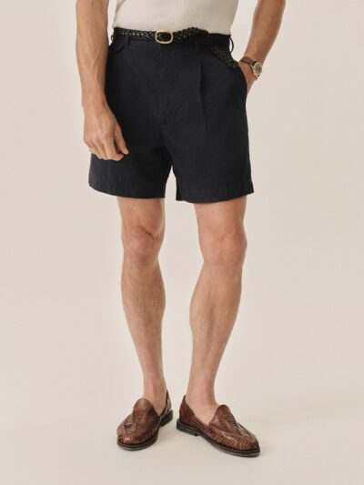 Dress Navy Pinstripe Lightweight Seersucker Carry-On Larsen Short