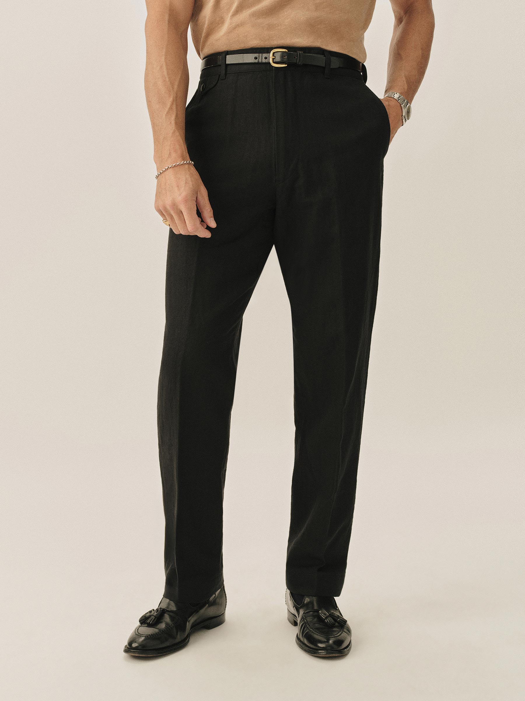 Black Capitola Linen Carry-On Ford Standard Pant - Image 3