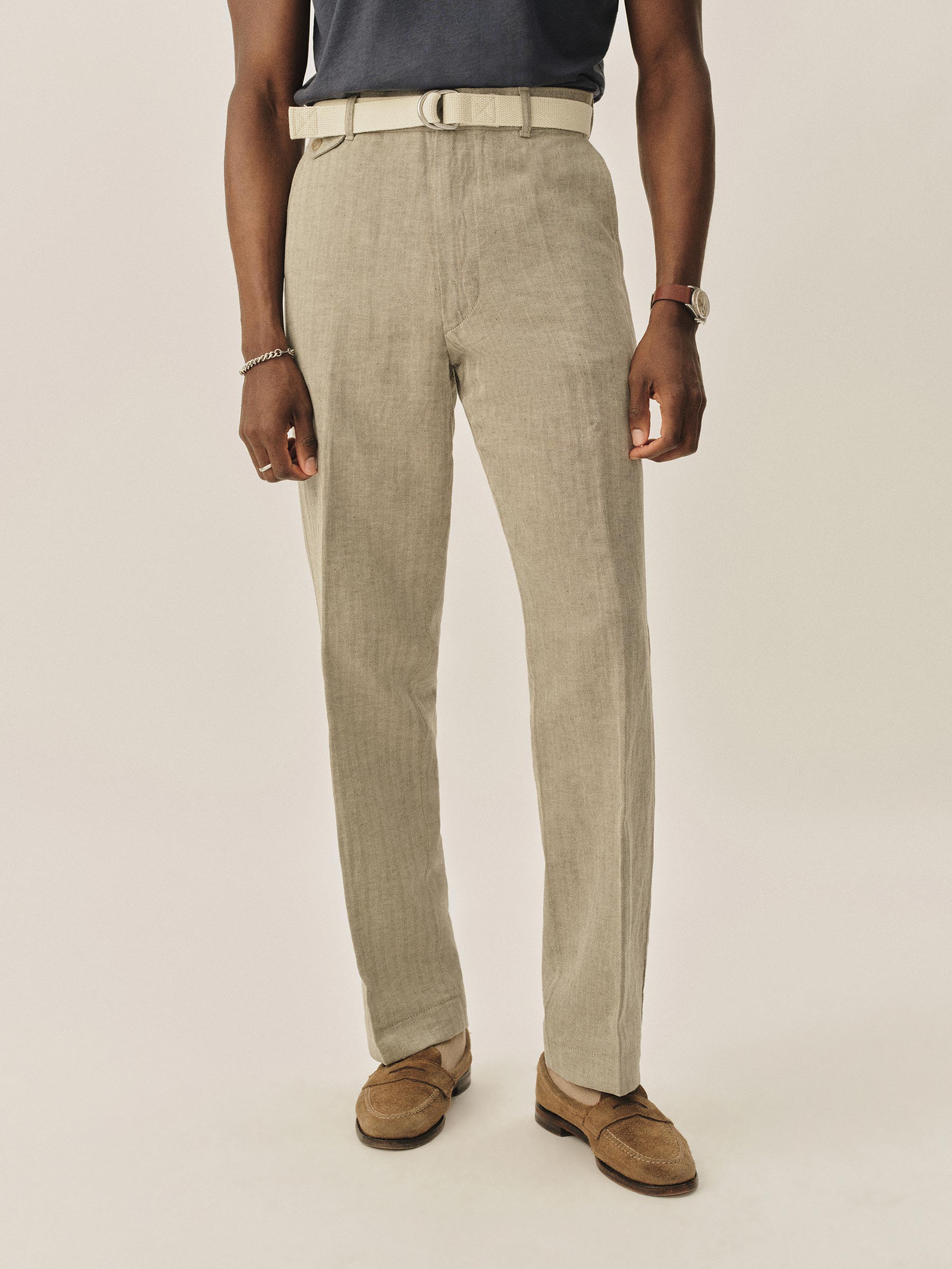 Natural / Grey HBT Capitola Linen Carry-On Ford Standard Pant - Image 2