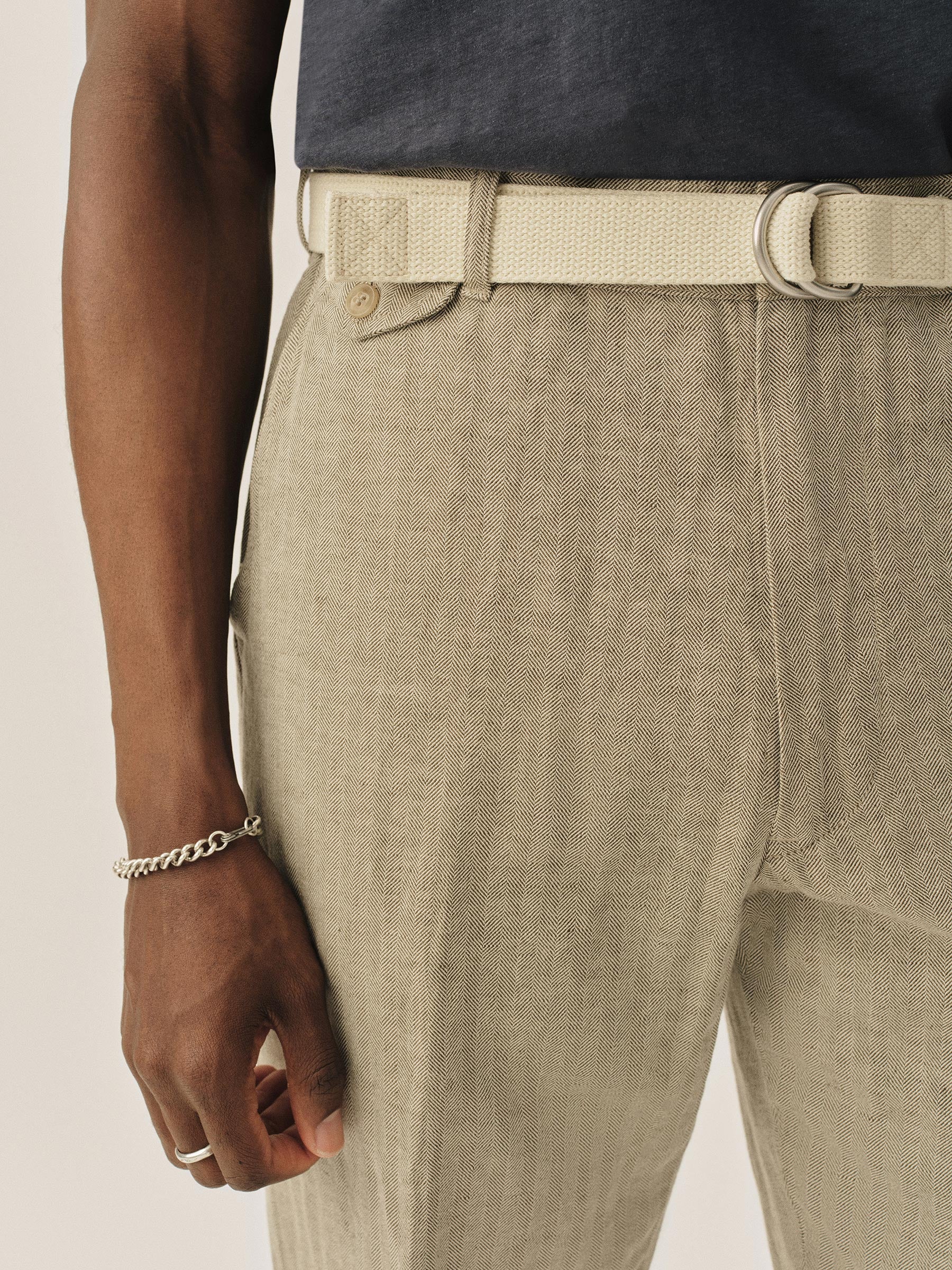 Natural / Grey HBT Capitola Linen Carry-On Ford Standard Pant - Image 3