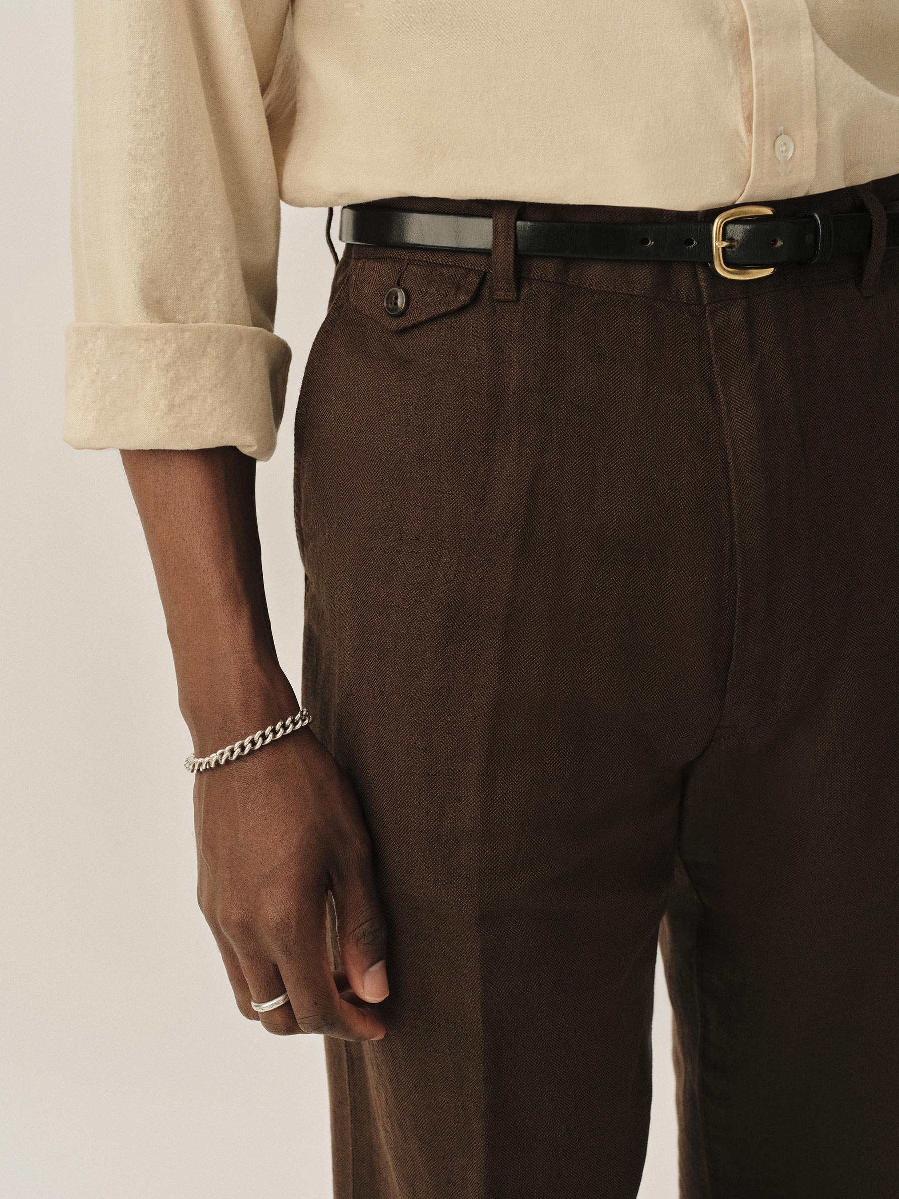 Brown HBT Capitola Linen Carry-On Ford Standard Pant - Image 3