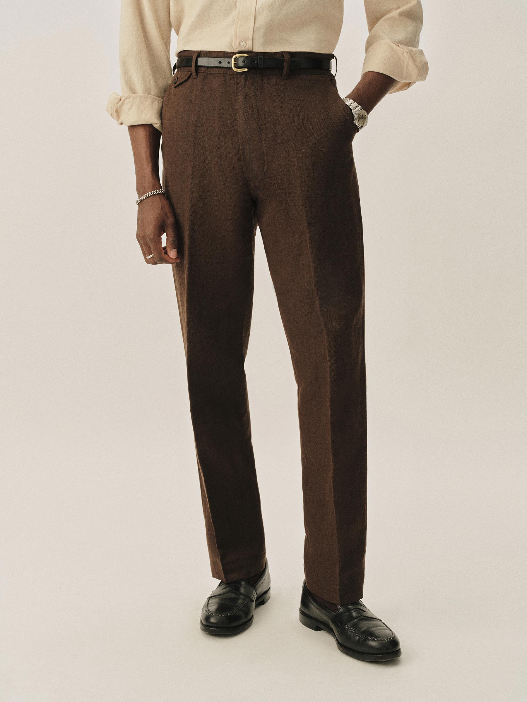 Brown HBT Capitola Linen Carry-On Ford Standard Pant - Image 2