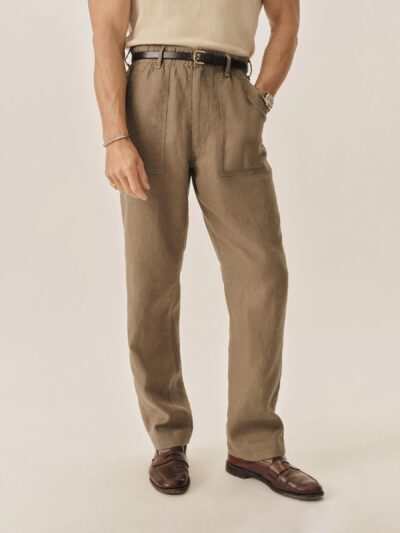 Sepia Brown Loomed Linen OG-107 Fatigue Pant