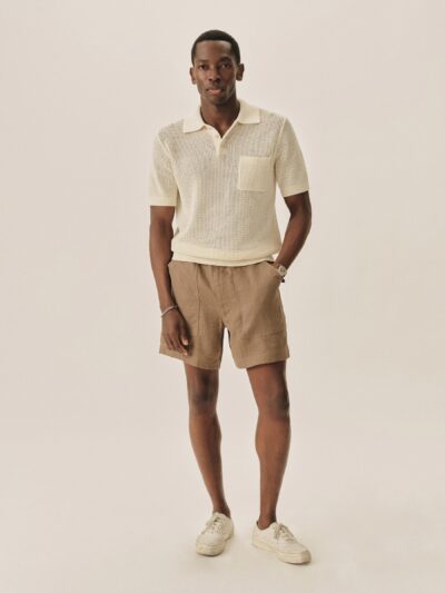 Sepia Brown Loomed Linen OG-107 Fatigue Short