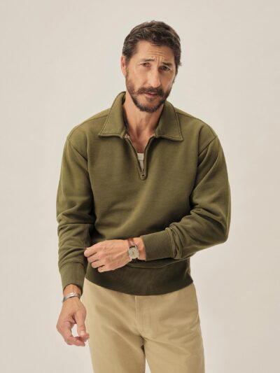 Jungle Green Venice Wash Welterweight Quarter Zip
