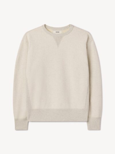 Two Tone Heather Oat Welterweight Double V Crew Sweatshirt