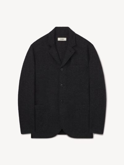 Marled Deep Charcoal Felted Wool Chore Coat