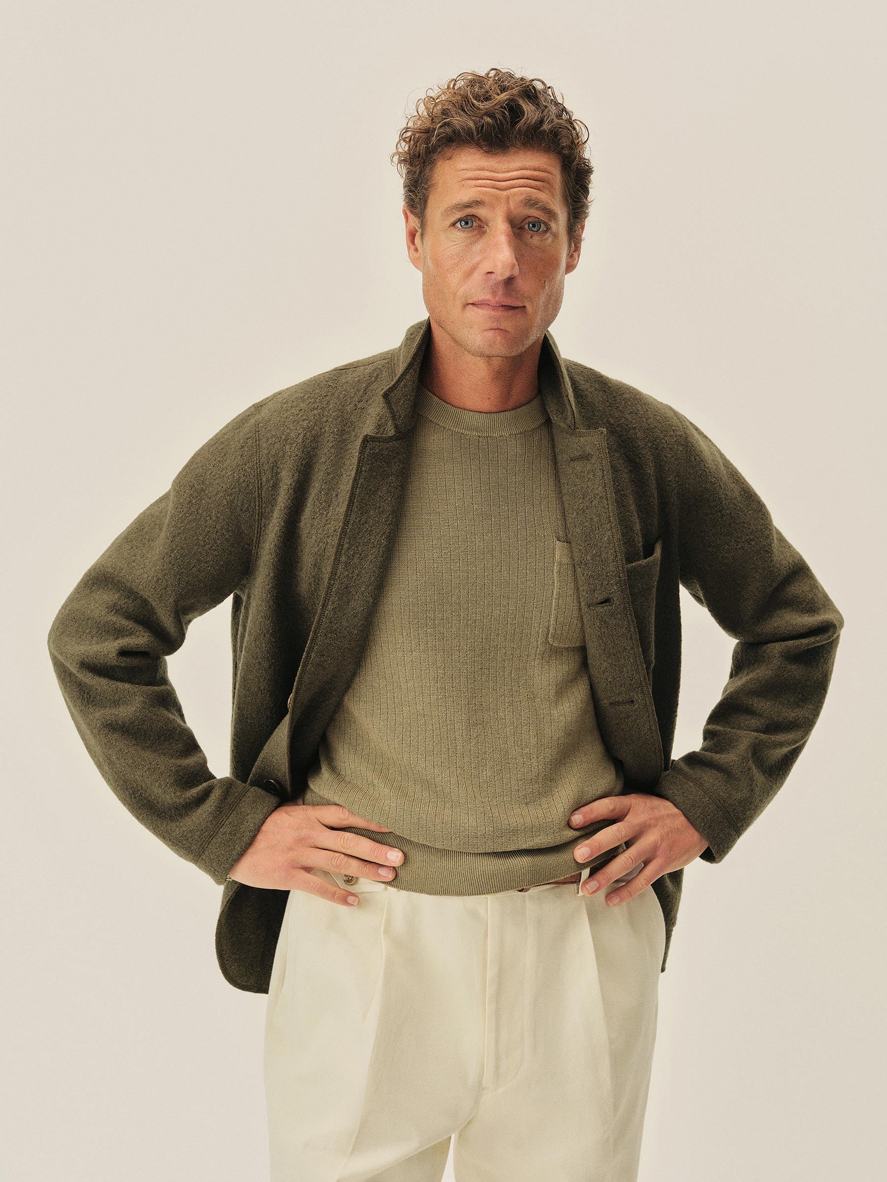 Marled Fatigue Felted Chore Coat