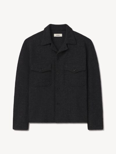 Marled Deep Charcoal Felted Wool Field Shirt