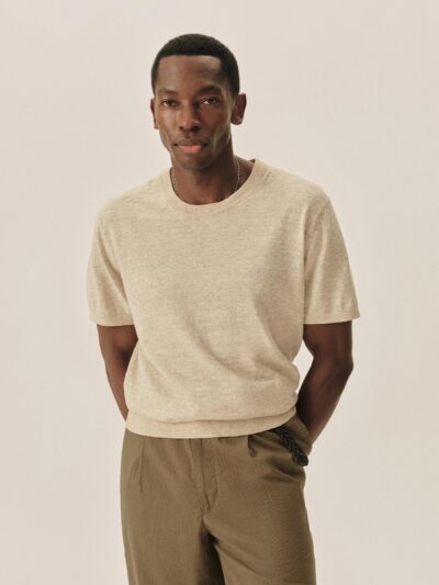 Heather Flax Avalon Knit Classic Tee
