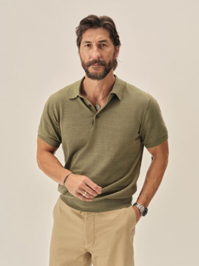Dried Olive Avalon Knit Polo