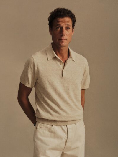 Heather Flax Avalon Knit Polo