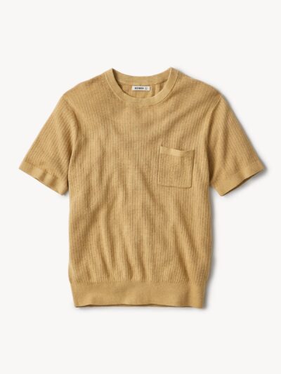 Husk Yellow Yuma Hemp Rib Knit Pocket Tee