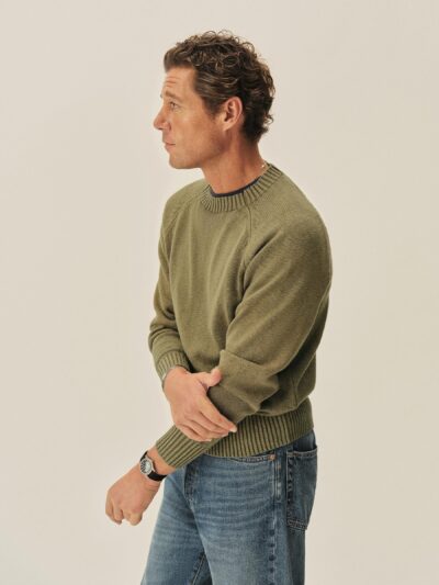 Olive Drab Venice Wash Seafarer Traveler Cotton Crew