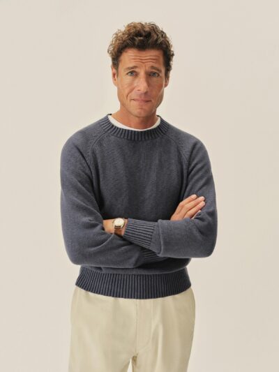 Vintage Navy Venice Wash Seafarer Traveler Cotton Crew