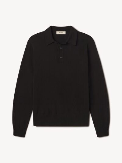 Black Como Cashmere L/S Polo