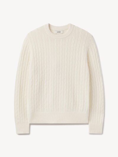 Natural California Cashmere Cable Crew
