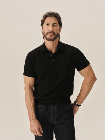 Black Como Cashmere Polo
