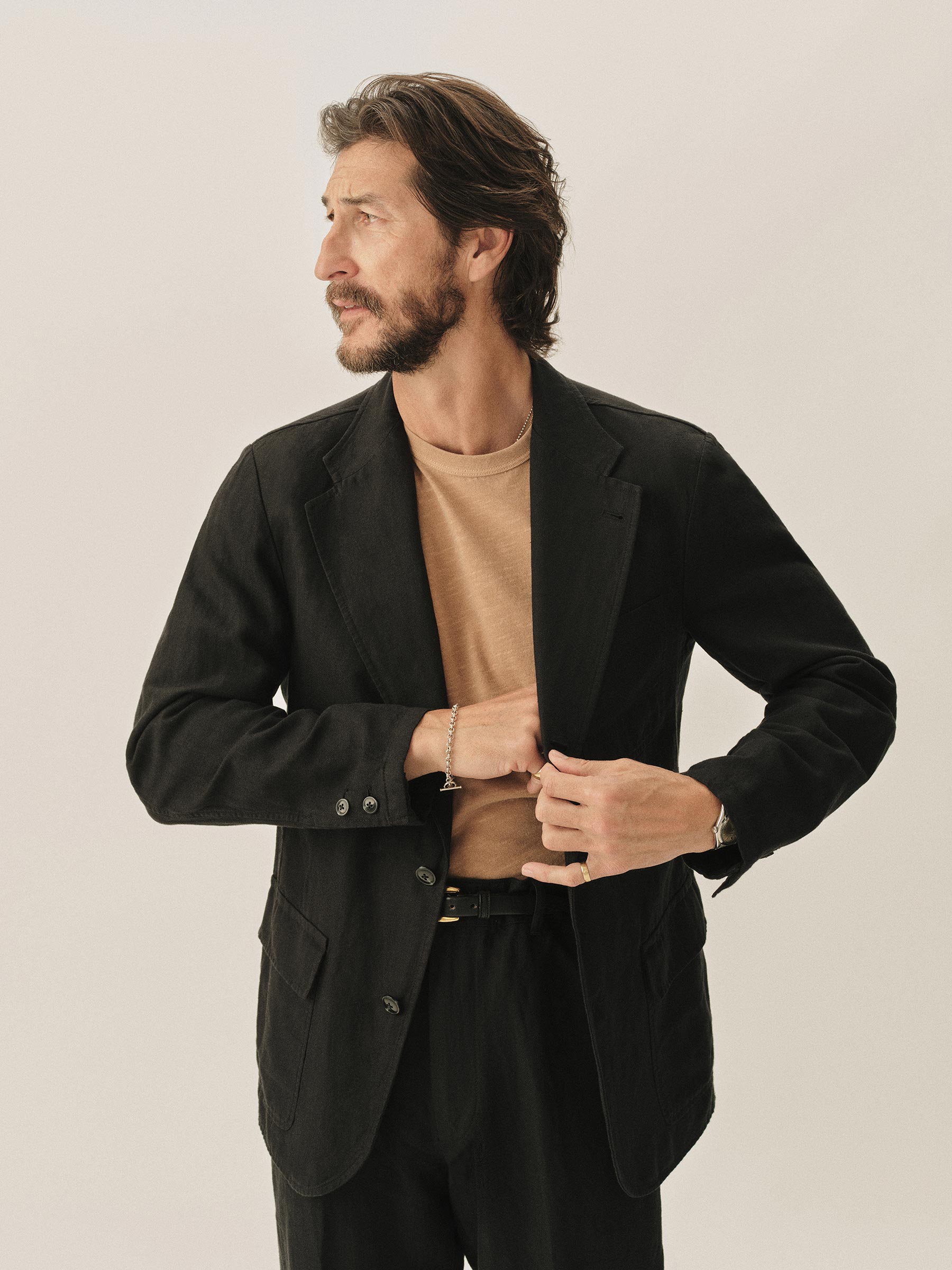 Black Capitola Linen Carry-On Jacket - Image 6