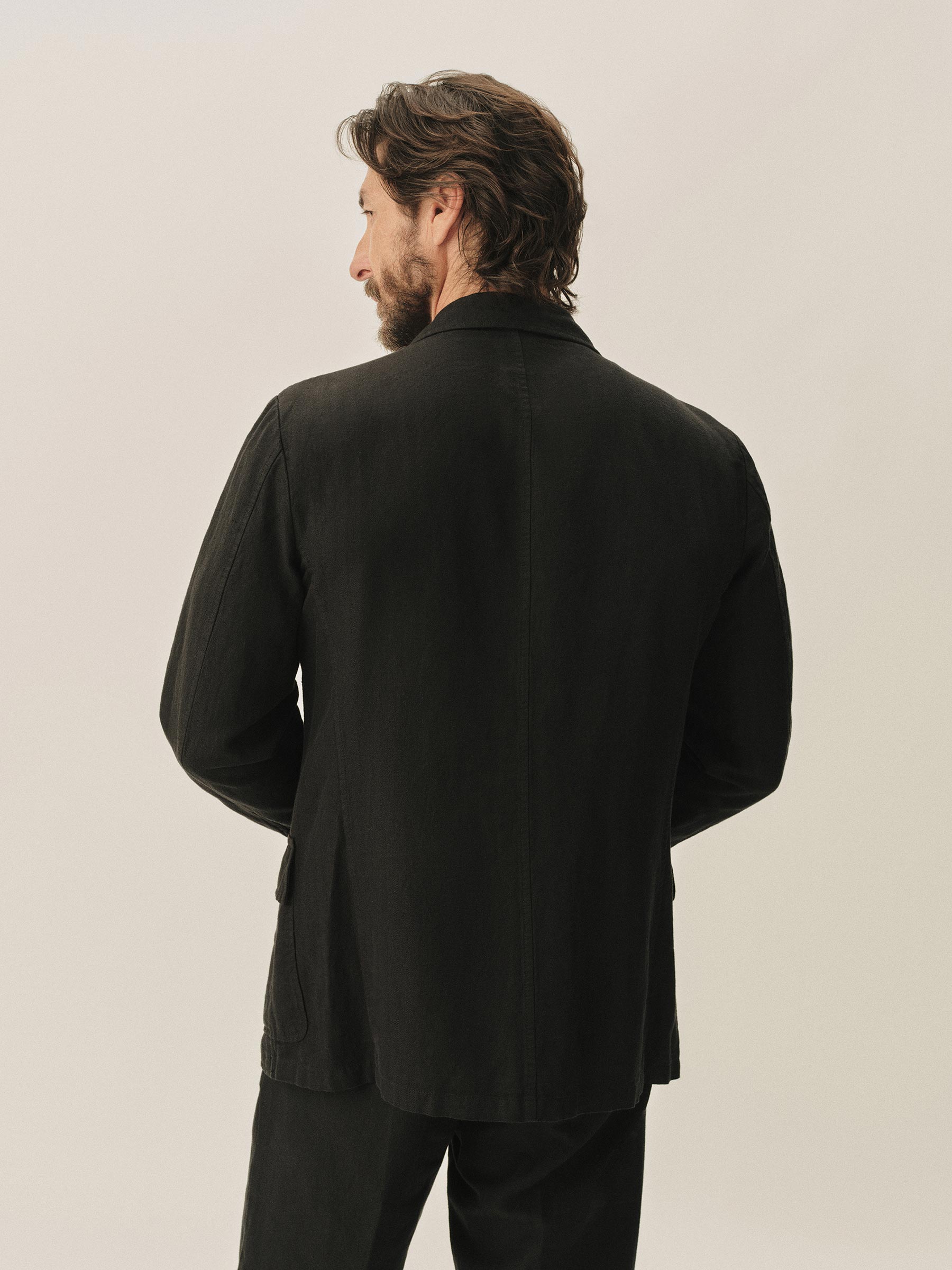 Black Capitola Linen Carry-On Jacket - Image 9