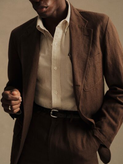 Brown HBT Capitola Linen Carry-On Jacket