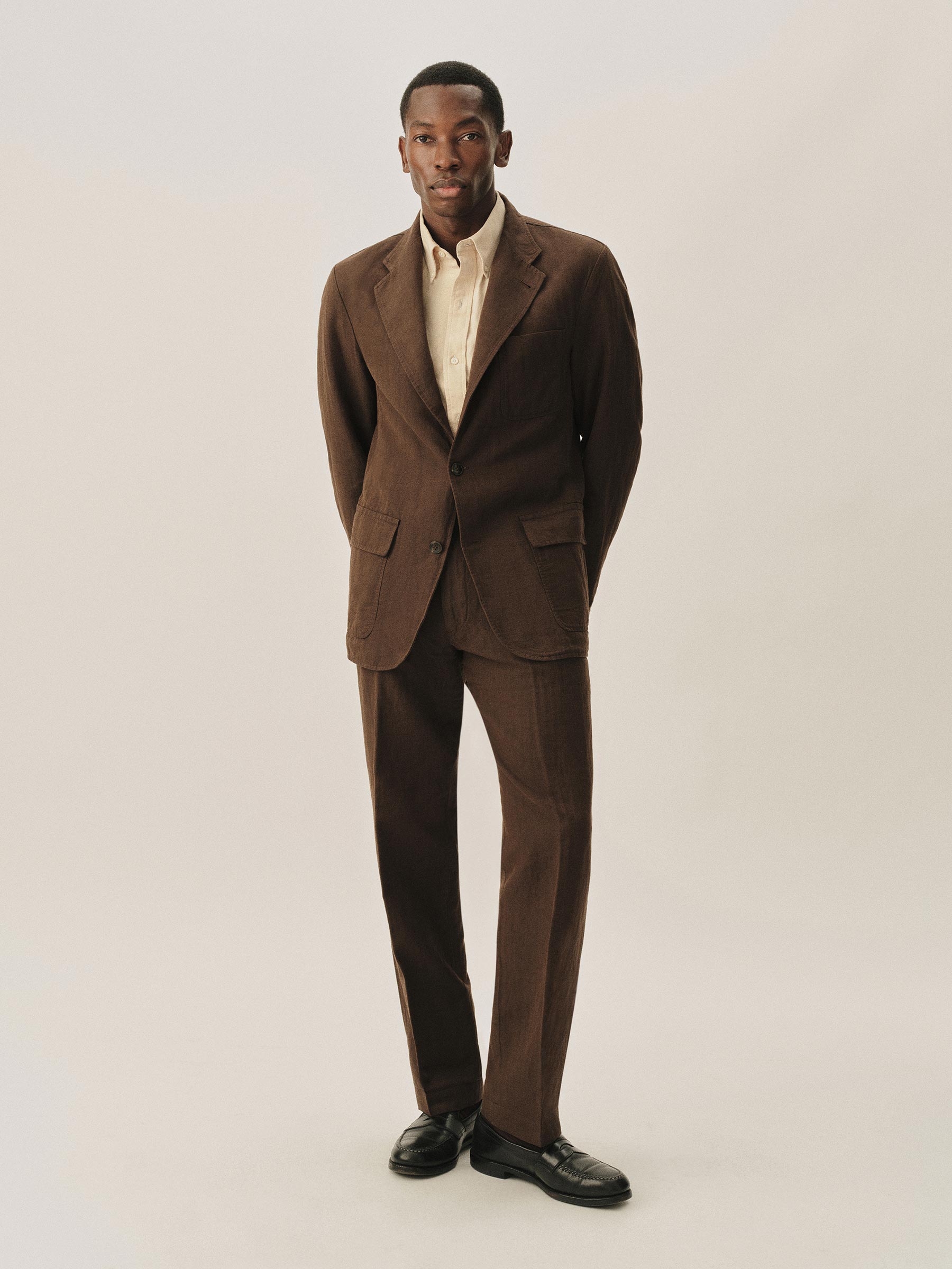 Brown HBT Capitola Linen Carry-On Jacket - Image 3