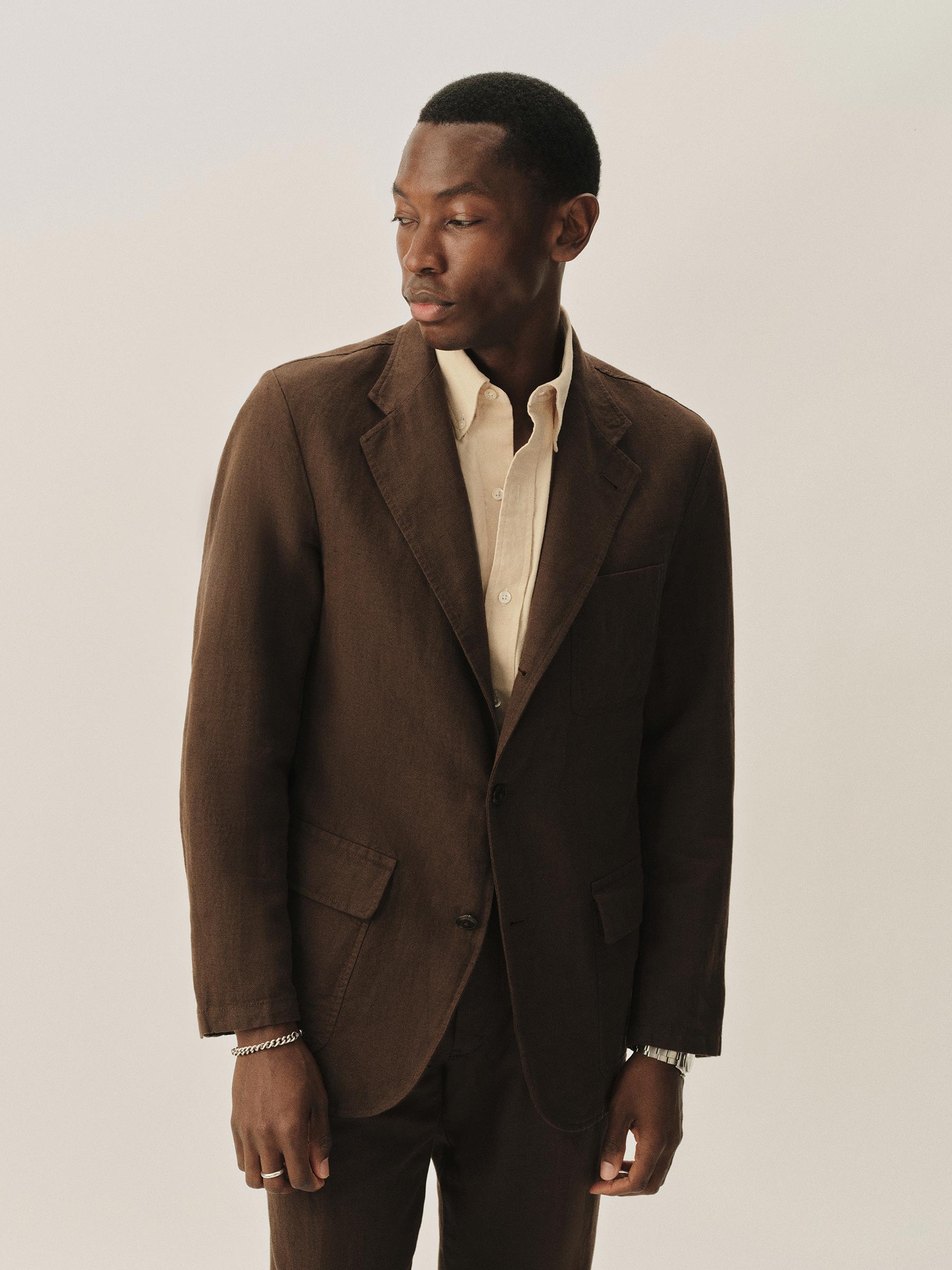 Brown HBT Capitola Linen Carry-On Jacket - Image 4